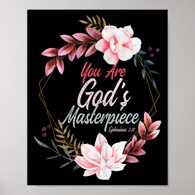 Affiche You Are Gods Masterpiece Ephesians 2_10 Prayer Bib (Devant)