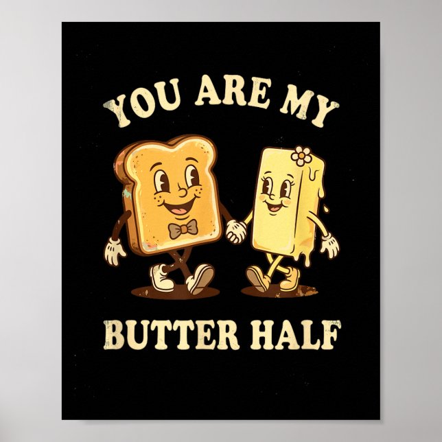 Affiche You Are My Butter Half Retro Toast Bread Couple Va (Devant)