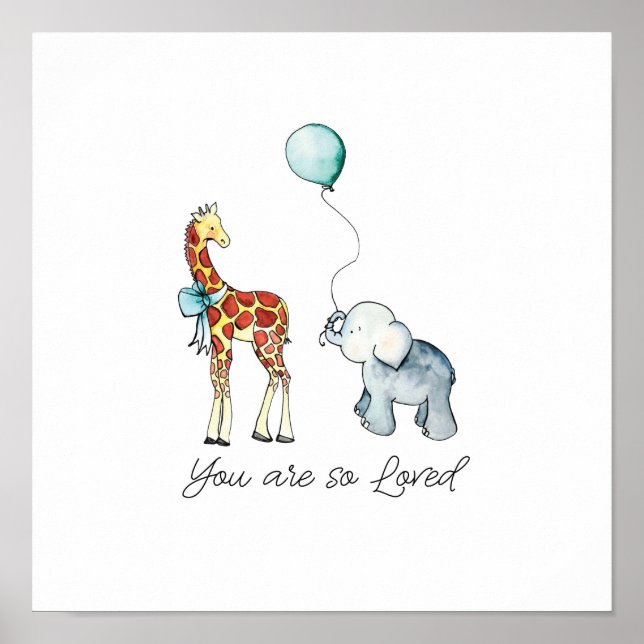 Affiche You Are So Loved Elephant and Giraffe (Devant)