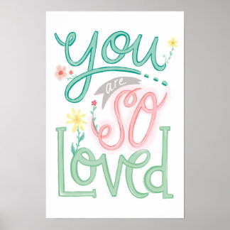 Affiche You Are So Loved Nursery girl wall art print 