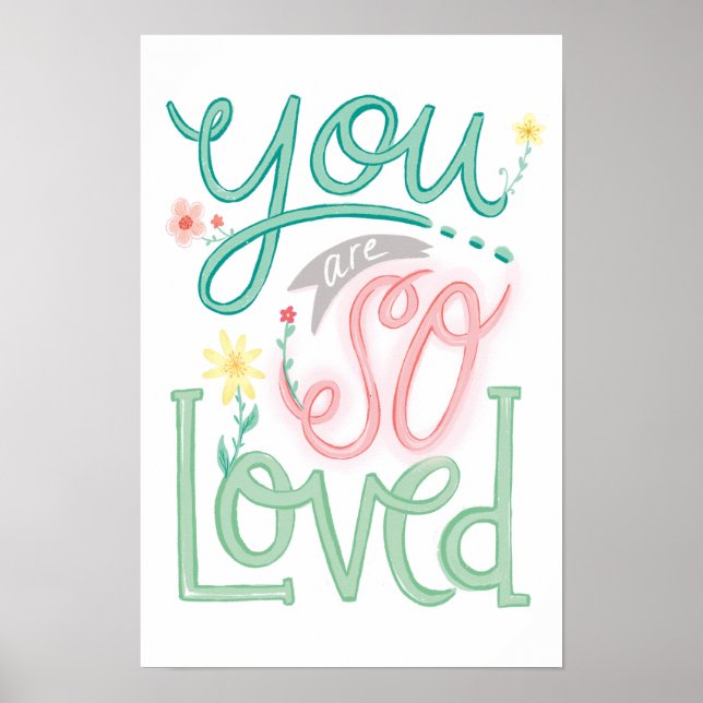 Affiche You Are So Loved Nursery girl wall art print  (Devant)