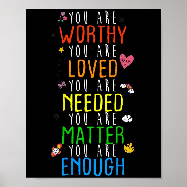 Affiche You Are Worthy You Are Loved Suicide Prevention Aw (Devant)