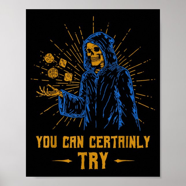 Affiche You Can Certainly Try Skeleton Wizard Fantasy Meme (Devant)