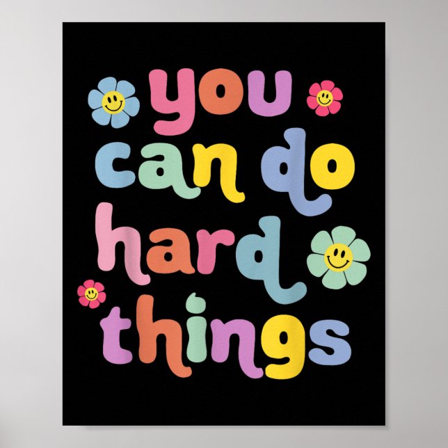 Affiche You Can Do Hard Things Teacher Back To School Moti (Devant)