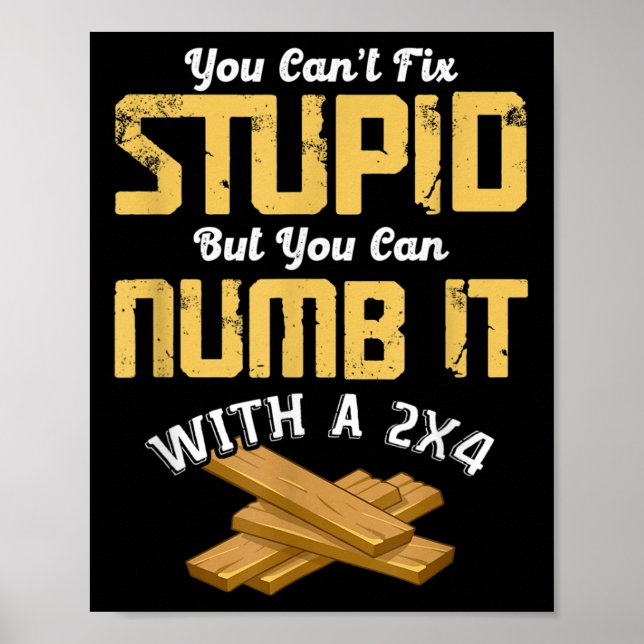 Affiche You Can't Fix Stud But You Can Numb It With A 2x4  (Devant)
