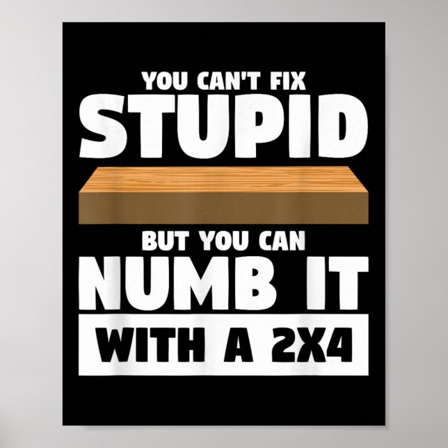 Affiche You Can't Fix Stud But You Can Numb It With A 2x4  (Devant)