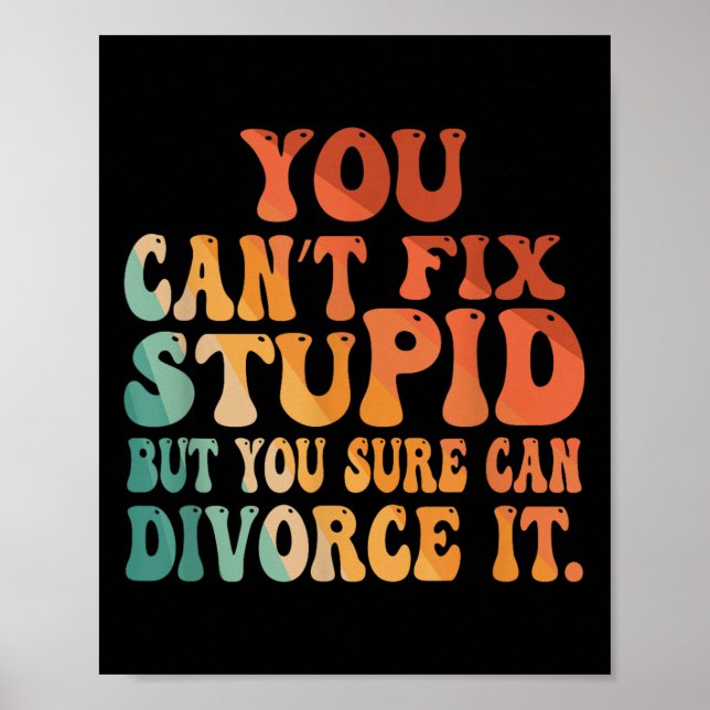 Affiche You Can't Fix Stud But You Sure Can Divorce It Div (Devant)