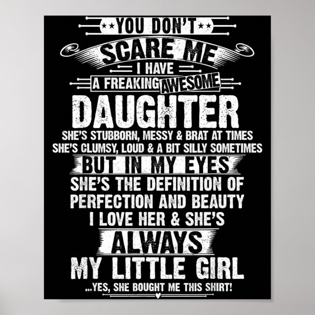Affiche You Don't E Me I Have A Freaking Awesome Daughter  (Devant)