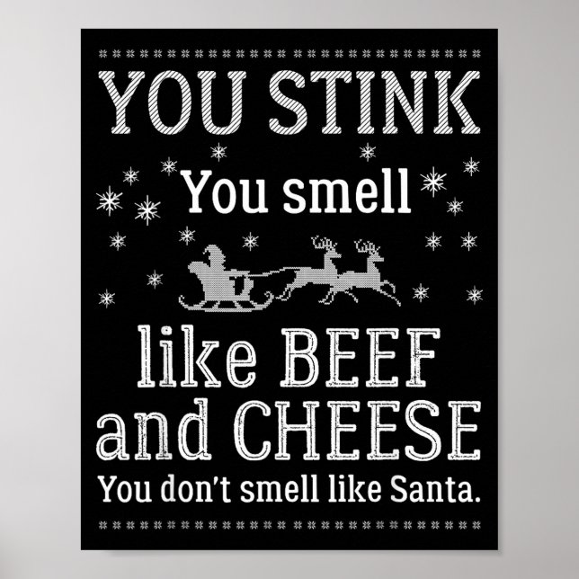 Affiche You Don't Smell Like Santa Funny Christmas  (Devant)