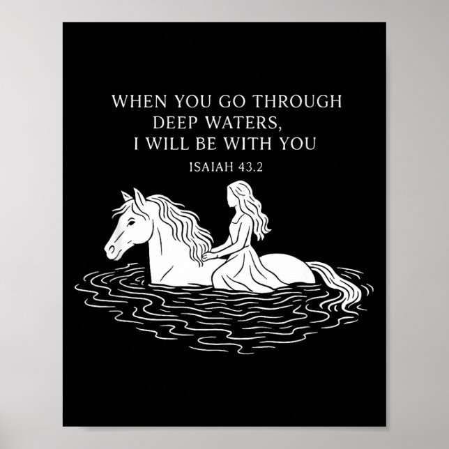 Affiche You Go Through Deep Waters I Will Be With You Hors (Devant)