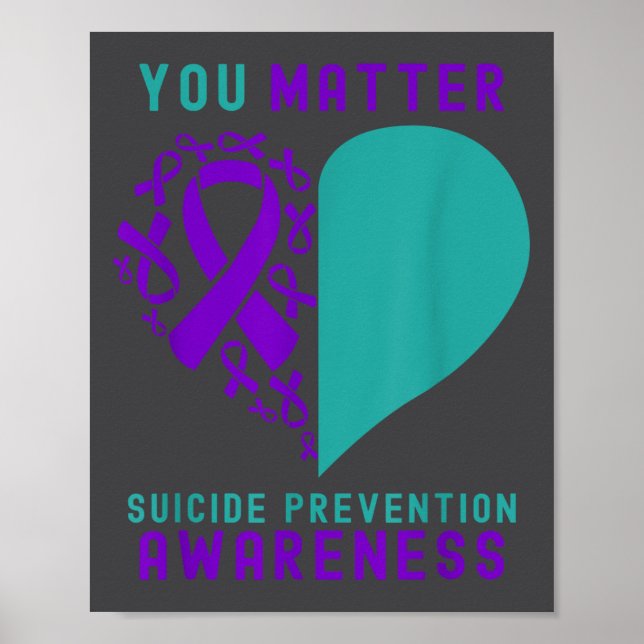 Affiche You - Heart &amp; Ribbon Design Suicide Prevention (Devant)