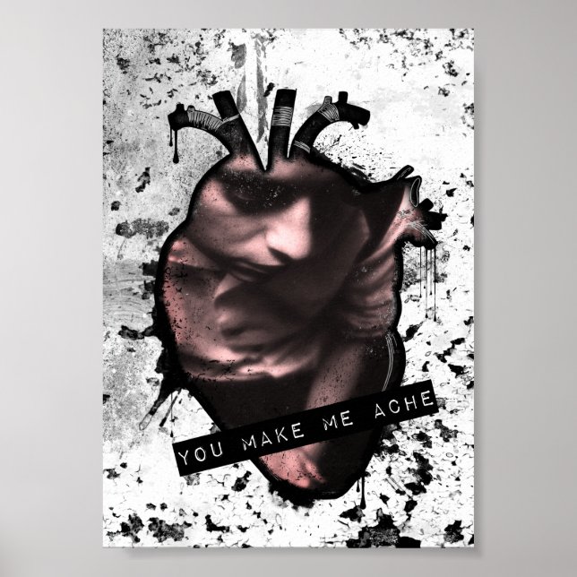 Affiche you make me ache anatomical heart (Devant)