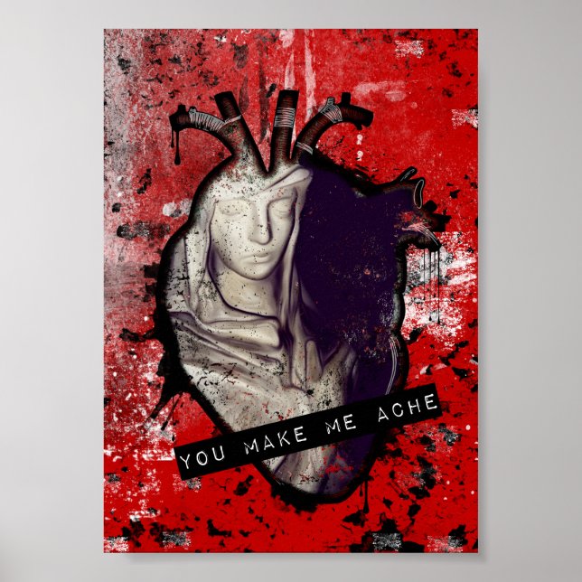 Affiche you make me ache anatomical heart (Devant)