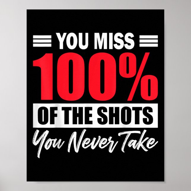 Affiche You Miss 100% Of The Shots You Never Take Motivati (Devant)