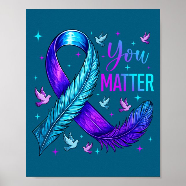Affiche You Ribbon Bird Suicide Prevention Awareness  (Devant)