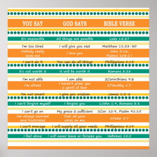 Affiche YOU SAY GOD SAYS - Optimism and Hope Scriptures