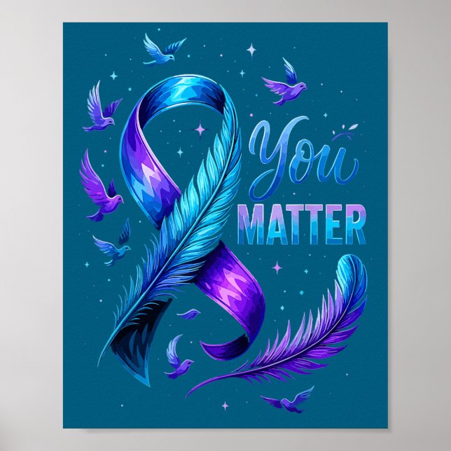 Affiche You Suicide Awareness Ribbon Butterfly For Women M (Devant)