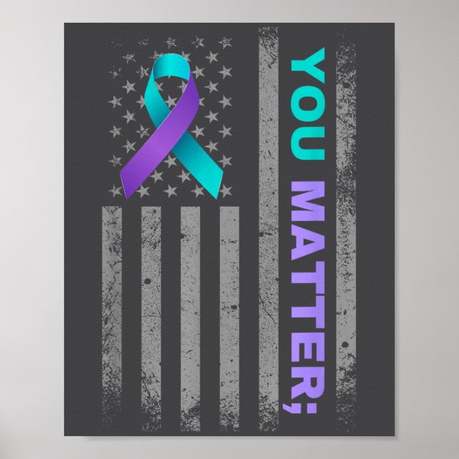 Affiche You Suicide Prevention Awareness American Flag Rib (Devant)