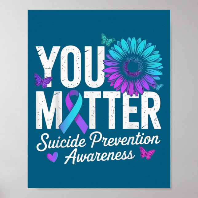 Affiche You Suicide Prevention Awareness Teal &amp; Purple (Devant)
