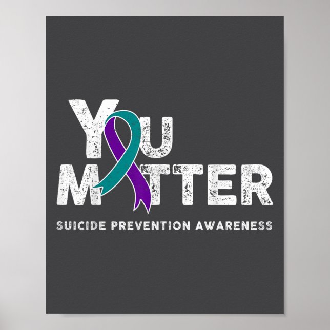 Affiche You Suicide Prevention Month Gift Teal Purple Ribb (Devant)