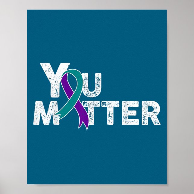 Affiche You Suicide Prevention Month Teal Purple Ribbon Gi (Devant)