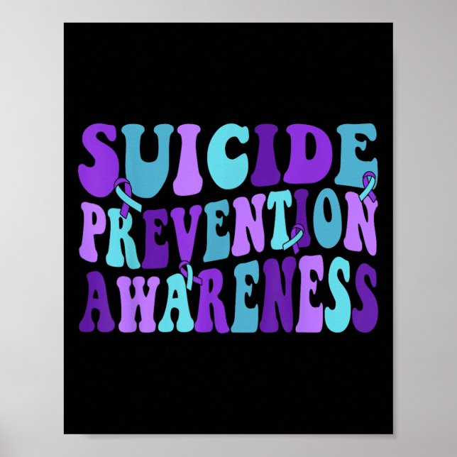 Affiche You Suicide Prevention Teal Purple Awareness Ribbo (Devant)