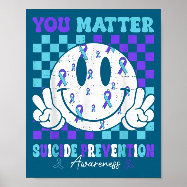 Affiche You Teal Purple Ribbon Suicide Prevention Awarenes (Devant)