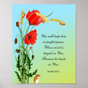 Affiche You will keep him in perfect peace Bible Verse 