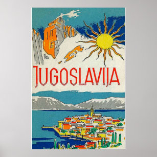 Affiche Yougoslavie Vintage Retro