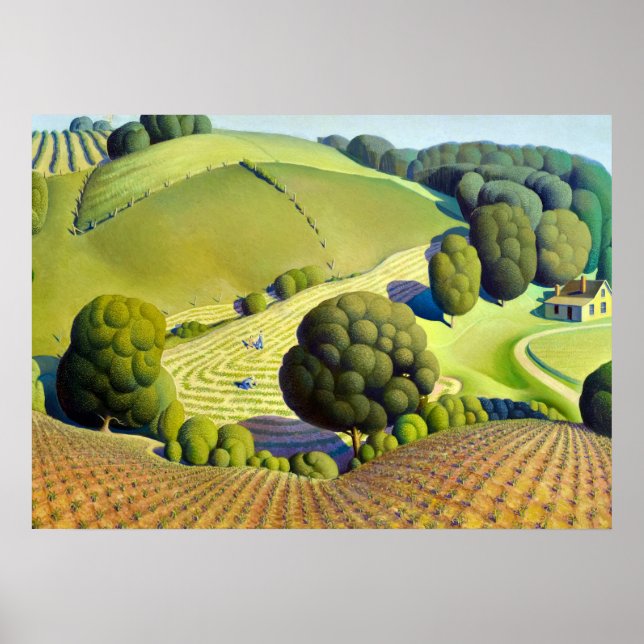 Affiche Young Corn, 1931 par Grant Wood (Devant)