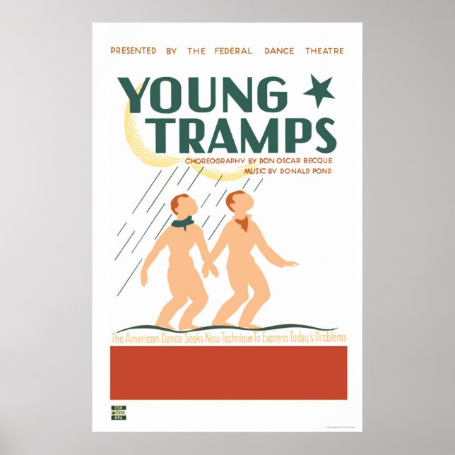 Affiche Young Tramps Dance 1936 WPA (Devant)