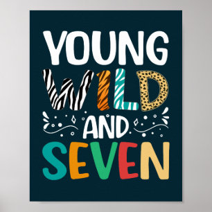 Affiche Young Wild Et Sept Drôle 7e Anniversaire Garçon Fi