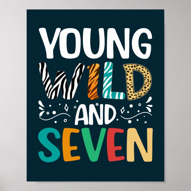 Affiche Young Wild Et Sept Drôle 7e Anniversaire Garçon Fi (Devant)