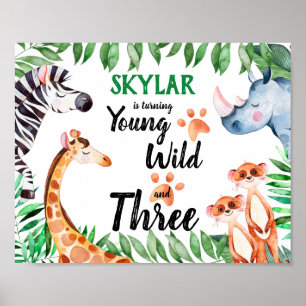 Affiche Young Wild et Three Safari Animal 3ème anniversair