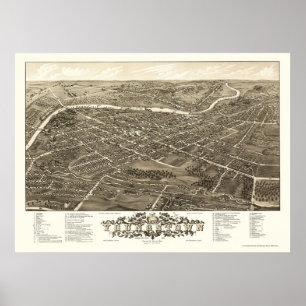 Affiche Youngstown, OH Carte panoramique - 1882
