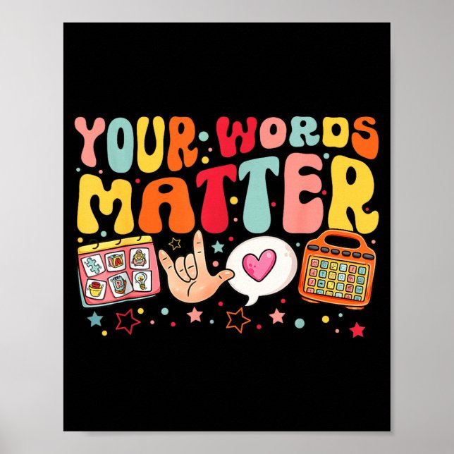 Affiche Your Words Speech Therapy Language Pathologist Slp (Devant)