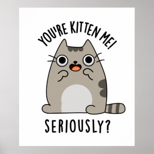 Affiche You're Kitten Me Seriously Funny Cat Pun