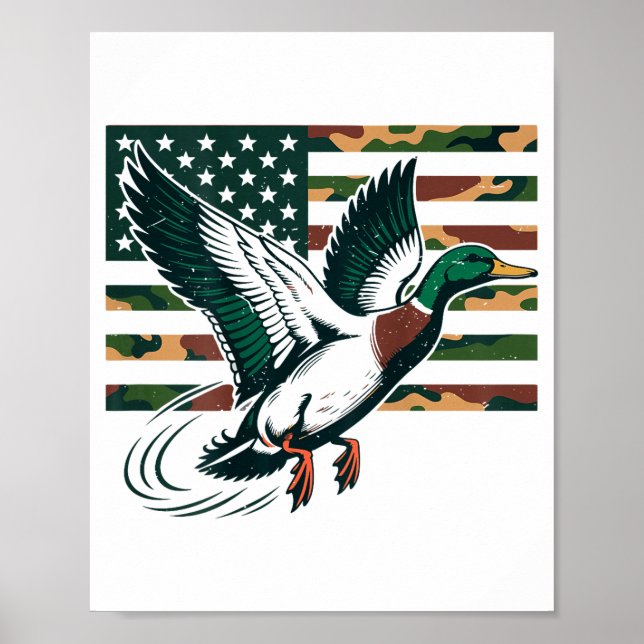 Affiche Youth Camo Mallard Duck Hunting Camouflage America (Devant)