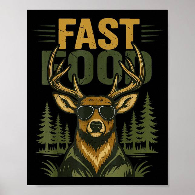 Affiche Youth Men Fast Food Camo Deer Hunting Boy Teen Hun (Devant)