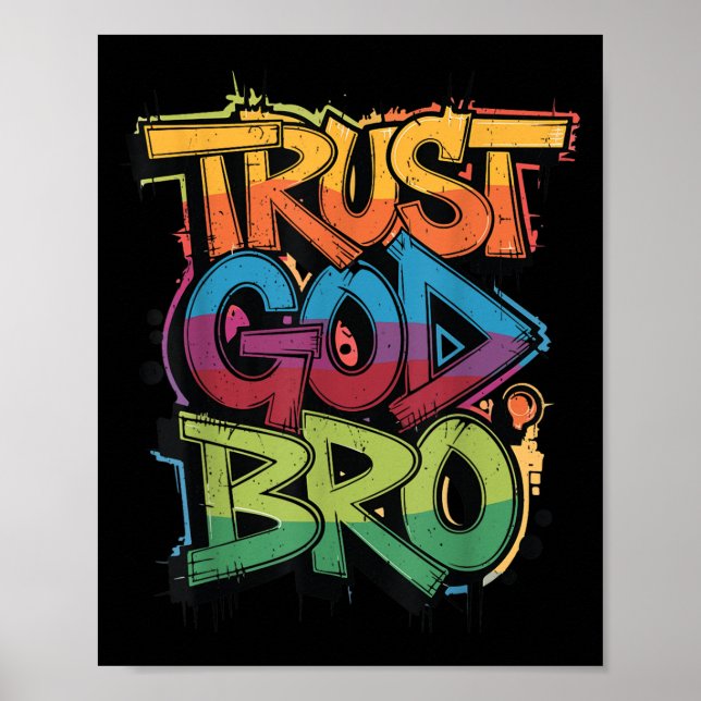 Affiche Youth Trust God Bro Funny Christian Boy Son Brothe (Devant)