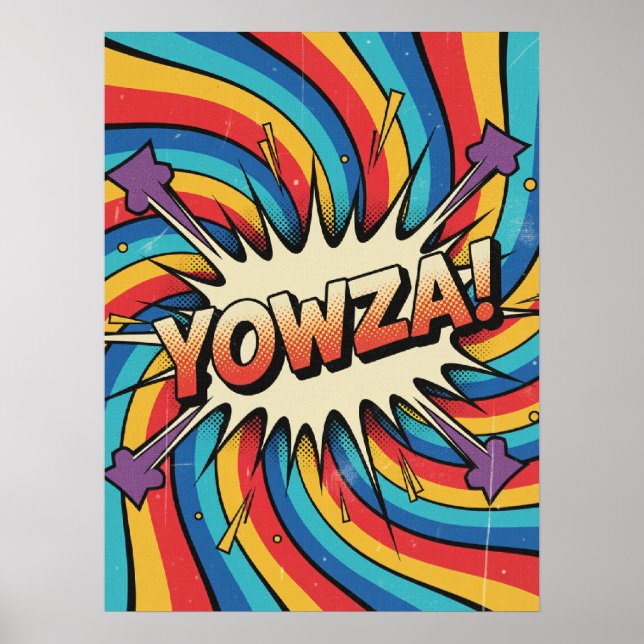 Affiche YOWZA ! Explosion de spirale : Pop Art Vintage (Devant)