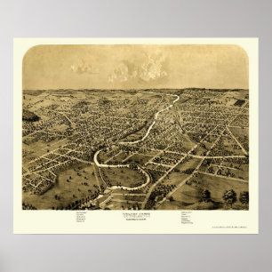 Affiche Ypsilanti, MI Panoramic Map - 1868