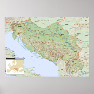 Affiche YU mapa hrvatski