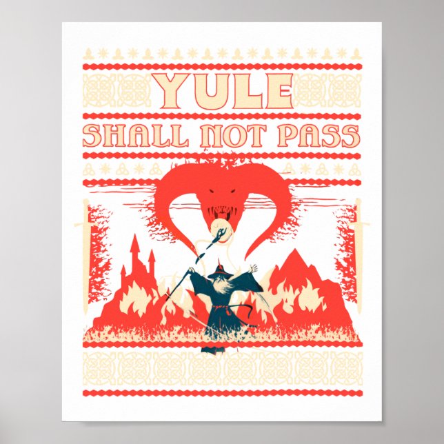 Affiche Yule Shall Not P Fantasy Wizard Holiday Pun Funny  (Devant)
