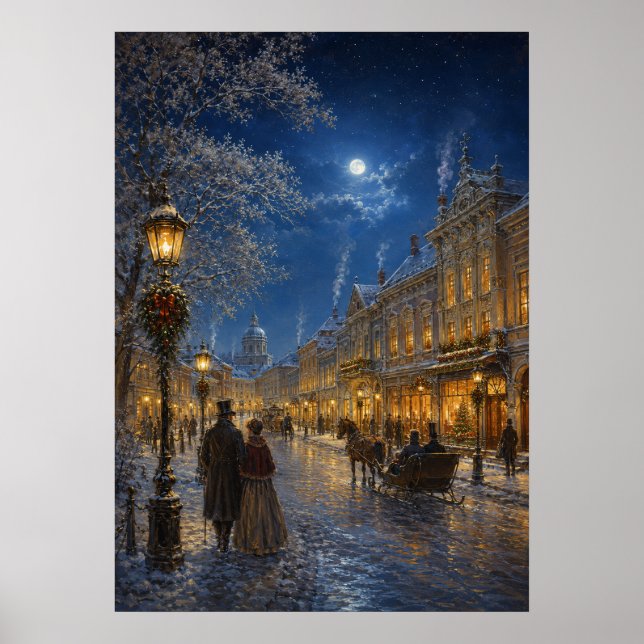 Affiche Yuletime City IV - Rue d'hiver Ornée (Devant)
