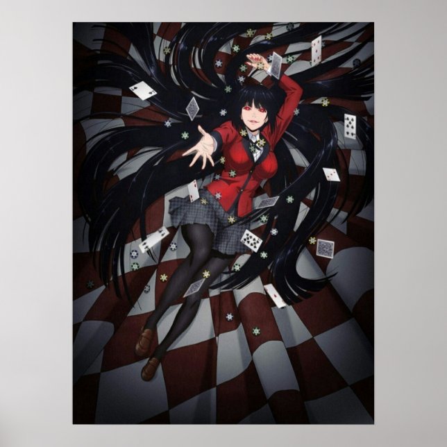 Affiche Yumeko Jabami école de jeu kakegurui anime mang (Devant)