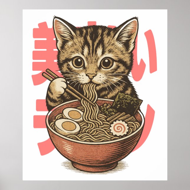 Affiche Yummy Ramen Kitten Matt (Devant)