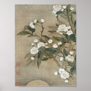 Affiche YUN Shouping - fleur et lune de poire
