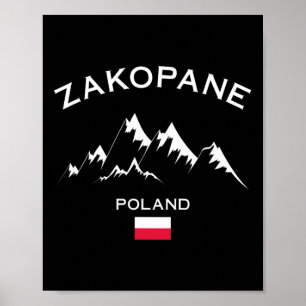 Affiche Zakopane Pologne Station de ski Montagnes de Tatra
