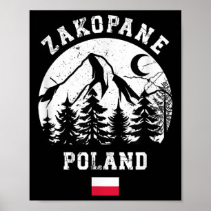 Affiche Zakopane Pologne Station de ski Tatra Ski alpin Po